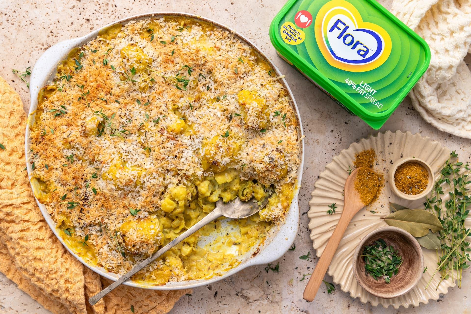 Curried Cauliflower & Leek Bake Flora